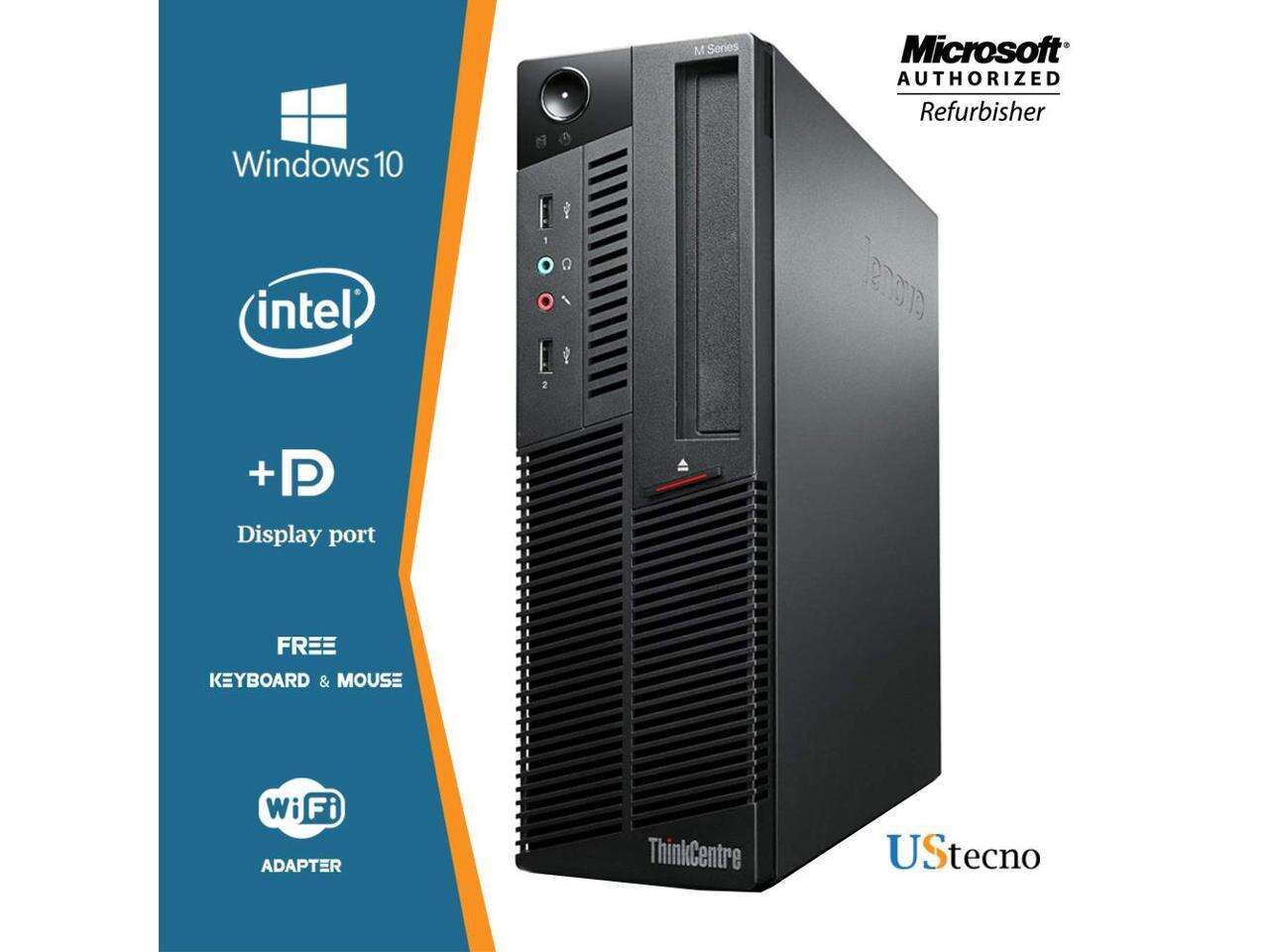 Lenovo ThinkCentre M90p SFF Desktop Computer Intel Core i5 650 (3.2GHz) 16GB DDR3 New 256GB SSD DVD Windows 10 Professional New Free Keyboard, Mouse,Power cord,WiFi Adapter
